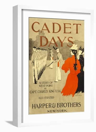 Front Cover for Cadet Days, by Capt. Charles King U.S.A., Pub. New York, 1894 (Colour Lithograph)-Edward Penfield-Framed Giclee Print