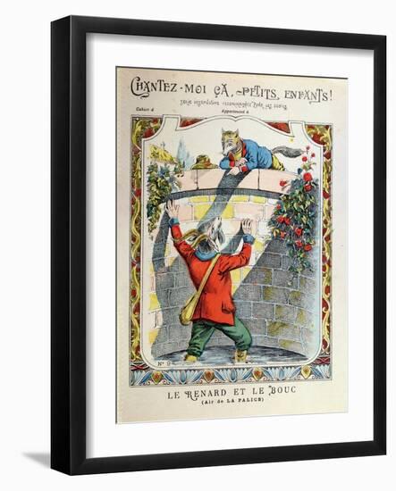 Front Cover of a School Exercise Book Depicting 'The Fox and the Billy Goat', C.1900-null-Framed Giclee Print