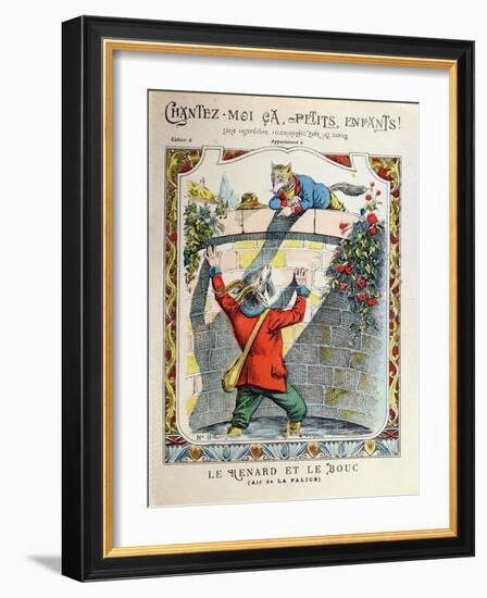 Front Cover of a School Exercise Book Depicting 'The Fox and the Billy Goat', C.1900-null-Framed Giclee Print