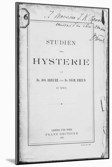 Front Cover of 'Studien uber Hysterie' by Josef Breuer-Sigmund Freud-Mounted Giclee Print