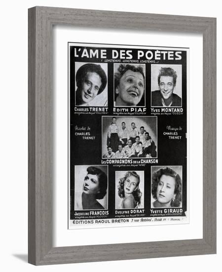 Front Cover of the Score of the Song 'L'Ame Des Poetes' with Words and Music by Charles Trenet-French-Framed Giclee Print