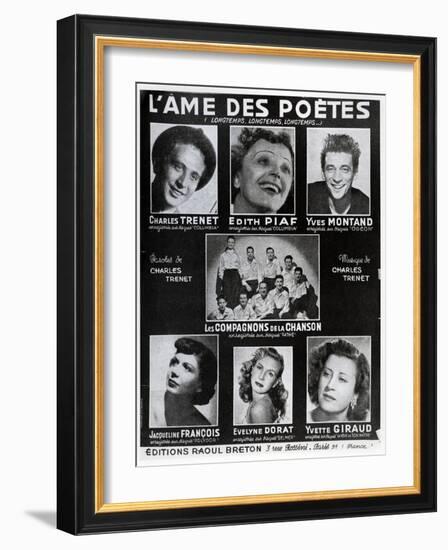 Front Cover of the Score of the Song 'L'Ame Des Poetes' with Words and Music by Charles Trenet-French-Framed Giclee Print