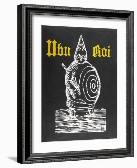 Front Cover of Ubu Roi Depicting Pere Ubu and the Spiral Adorning His Belly-null-Framed Photographic Print