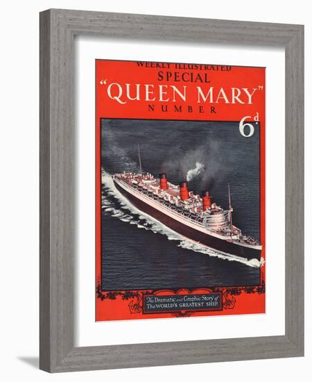 Front Cover of Weekly Illustrated Magazine - Queen Mary (Steamship) Special Issue-null-Framed Photographic Print