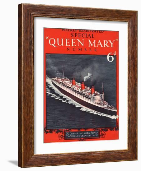 Front Cover of Weekly Illustrated Magazine - Queen Mary (Steamship) Special Issue-null-Framed Photographic Print