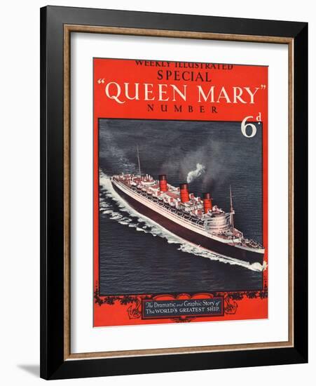 Front Cover of Weekly Illustrated Magazine - Queen Mary (Steamship) Special Issue-null-Framed Photographic Print