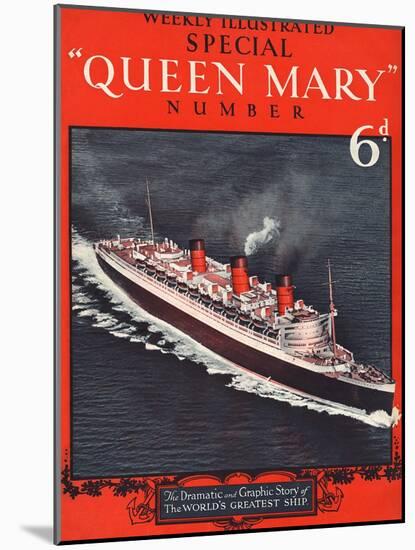 Front Cover of Weekly Illustrated Magazine - Queen Mary (Steamship) Special Issue-null-Mounted Photographic Print