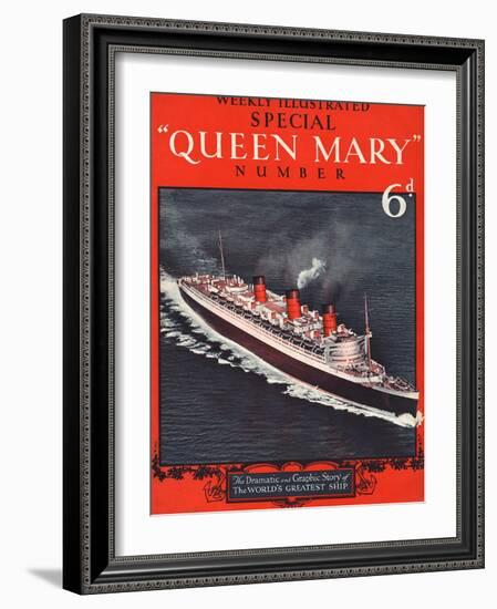 Front Cover of Weekly Illustrated Magazine - Queen Mary (Steamship) Special Issue-null-Framed Photographic Print