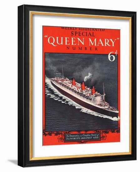 Front Cover of Weekly Illustrated Magazine - Queen Mary (Steamship) Special Issue-null-Framed Photographic Print