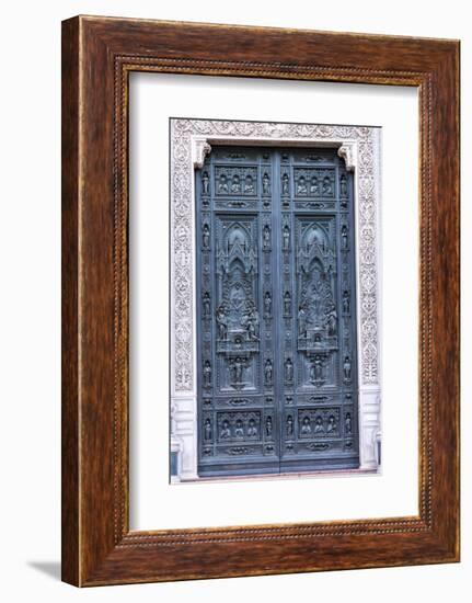 Front door. Duomo Santa Maria del Fiore. Tuscany, Italy.-Tom Norring-Framed Photographic Print