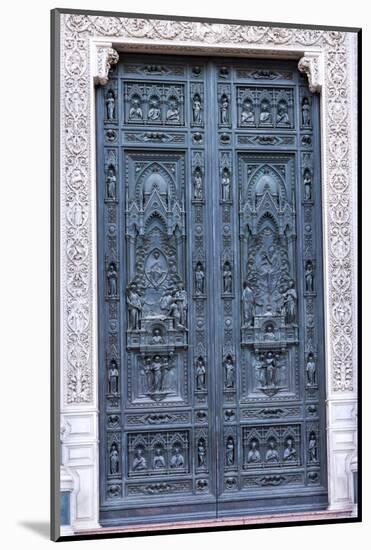 Front door. Duomo Santa Maria del Fiore. Tuscany, Italy.-Tom Norring-Mounted Photographic Print