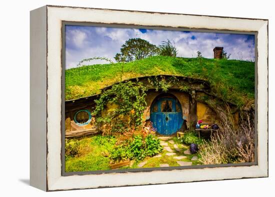 Front Door of a Hobbit House, Hobbiton, North Island, New Zealand, Pacific-Laura Grier-Framed Premier Image Canvas