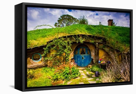 Front Door of a Hobbit House, Hobbiton, North Island, New Zealand, Pacific-Laura Grier-Framed Premier Image Canvas