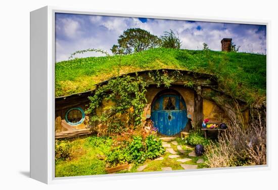 Front Door of a Hobbit House, Hobbiton, North Island, New Zealand, Pacific-Laura Grier-Framed Premier Image Canvas