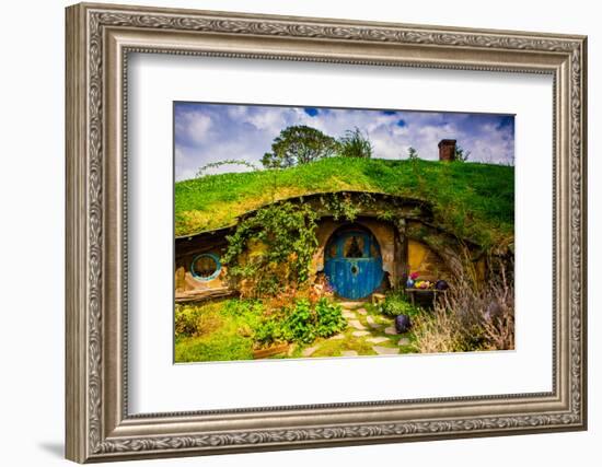 Front Door of a Hobbit House, Hobbiton, North Island, New Zealand, Pacific-Laura Grier-Framed Photographic Print