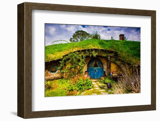 Front Door of a Hobbit House, Hobbiton, North Island, New Zealand, Pacific-Laura Grier-Framed Photographic Print