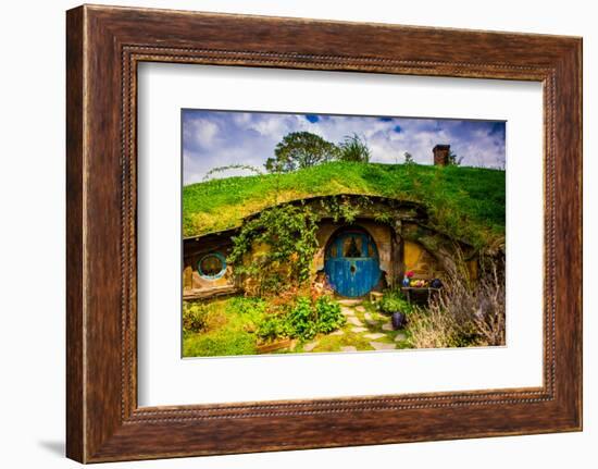 Front Door of a Hobbit House, Hobbiton, North Island, New Zealand, Pacific-Laura Grier-Framed Photographic Print