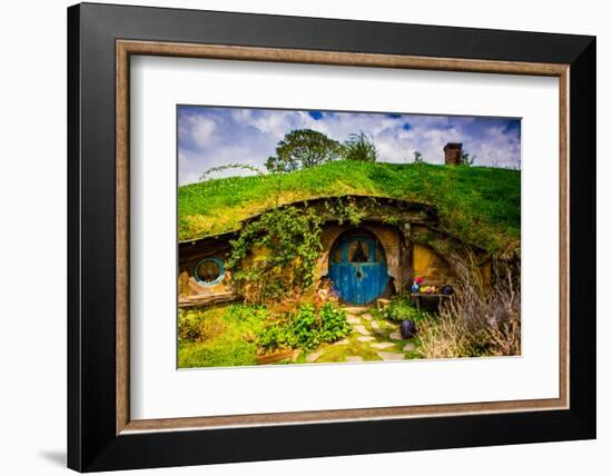 Front Door of a Hobbit House, Hobbiton, North Island, New Zealand, Pacific-Laura Grier-Framed Photographic Print