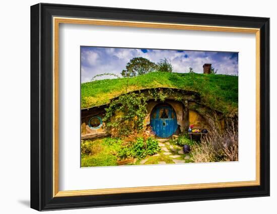 Front Door of a Hobbit House, Hobbiton, North Island, New Zealand, Pacific-Laura Grier-Framed Photographic Print