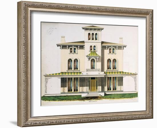 Front Elevation for Villa No.1, from 'Architectural Designs for Model Country Residences', 1864-Thomas S. Sinclair-Framed Giclee Print