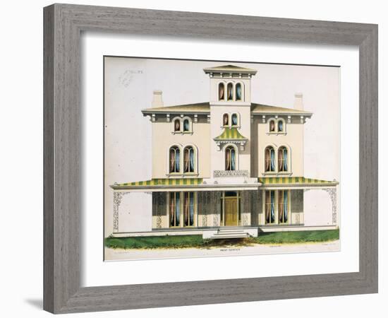 Front Elevation for Villa No.1, from 'Architectural Designs for Model Country Residences', 1864-Thomas S. Sinclair-Framed Giclee Print