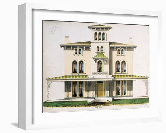 Front Elevation for Villa No.1, from 'Architectural Designs for Model Country Residences', 1864-Thomas S. Sinclair-Framed Giclee Print