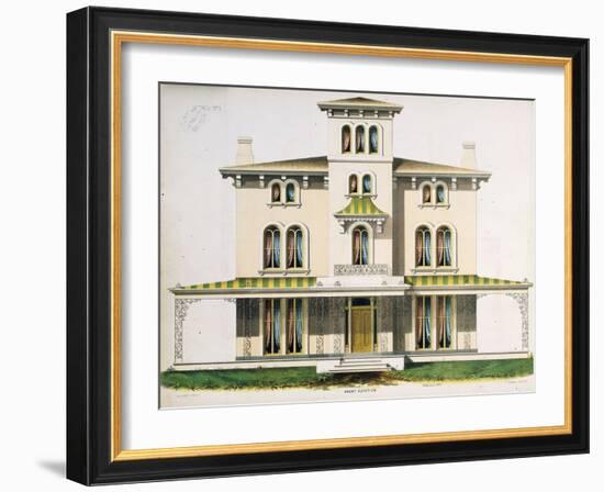 Front Elevation for Villa No.1, from 'Architectural Designs for Model Country Residences', 1864-Thomas S. Sinclair-Framed Giclee Print