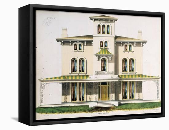 Front Elevation for Villa No.1, from 'Architectural Designs for Model Country Residences', 1864-Thomas S. Sinclair-Framed Premier Image Canvas