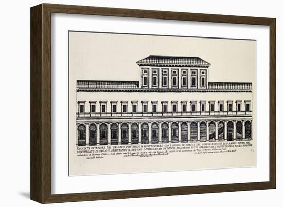 Front Elevation of Inner Facade of Papal Palace in Monte Cavallo, Later Quirinale Palace-Giacomo Rossi-Framed Giclee Print