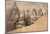 Front Elevation of the Great Temple of Aboo Simbel, Nubia, from 'Egypt and Nubia'-David Roberts-Mounted Giclee Print