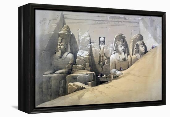 Front Elevation of the Great Temple of Abu Simbel, Nubia, 19th Century-David Roberts-Framed Premier Image Canvas