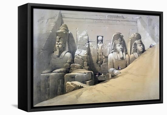 Front Elevation of the Great Temple of Abu Simbel, Nubia, 19th Century-David Roberts-Framed Premier Image Canvas