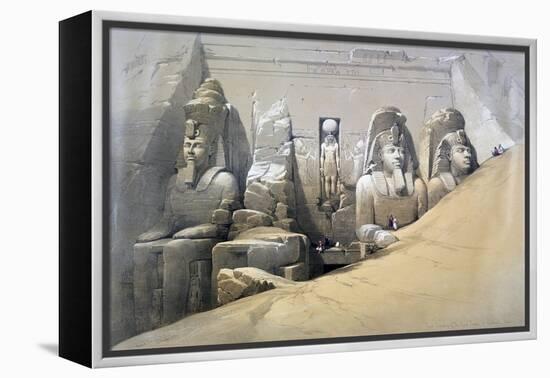 Front Elevation of the Great Temple of Abu Simbel, Nubia, 19th Century-David Roberts-Framed Premier Image Canvas