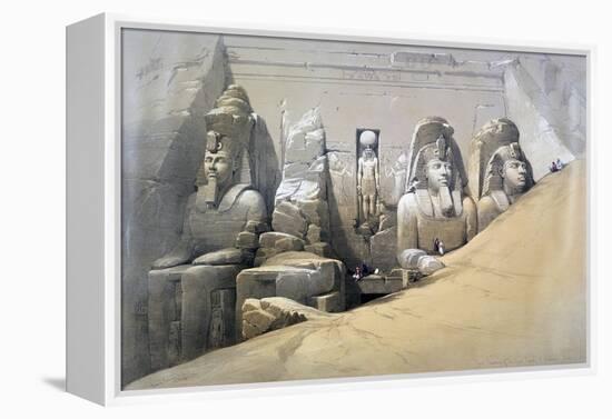 Front Elevation of the Great Temple of Abu Simbel, Nubia, 19th Century-David Roberts-Framed Premier Image Canvas