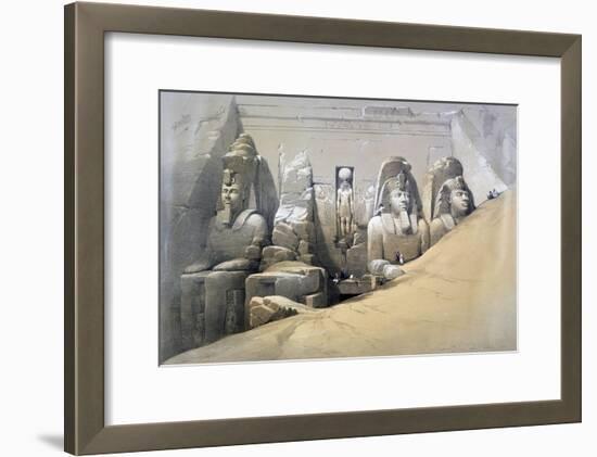 Front Elevation of the Great Temple of Abu Simbel, Nubia, 19th Century-David Roberts-Framed Giclee Print