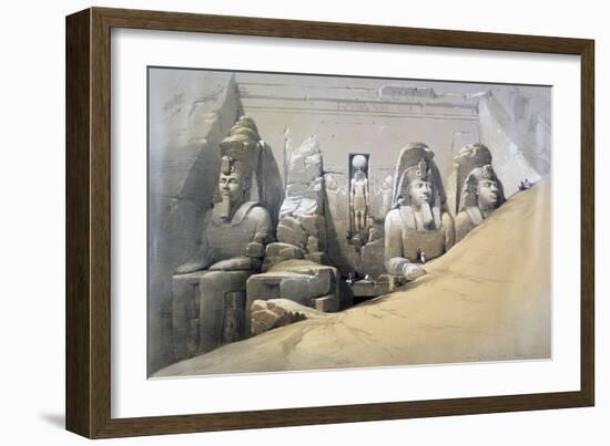 Front Elevation of the Great Temple of Abu Simbel, Nubia, 19th Century-David Roberts-Framed Giclee Print