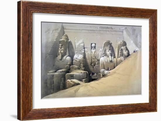 Front Elevation of the Great Temple of Abu Simbel, Nubia, 19th Century-David Roberts-Framed Giclee Print