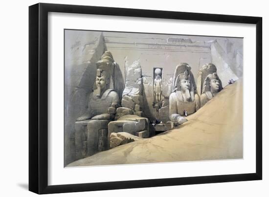 Front Elevation of the Great Temple of Abu Simbel, Nubia, 19th Century-David Roberts-Framed Giclee Print