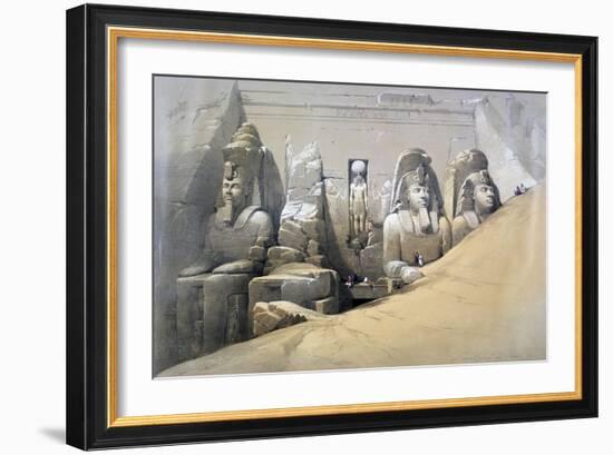 Front Elevation of the Great Temple of Abu Simbel, Nubia, 19th Century-David Roberts-Framed Giclee Print