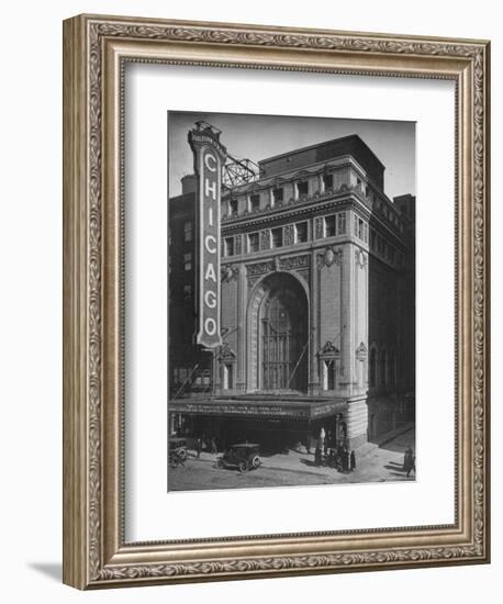 Front elevation, the Chicago Theatre, Chicago, Illinois, 1925-null-Framed Premium Photographic Print