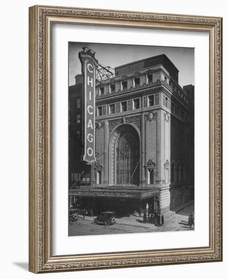Front elevation, the Chicago Theatre, Chicago, Illinois, 1925-null-Framed Photographic Print