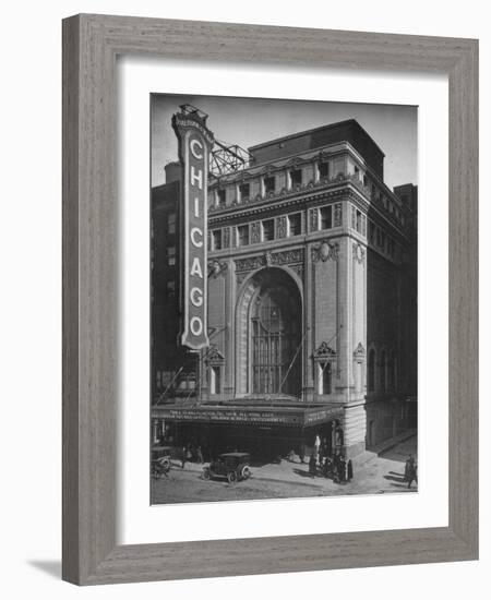 Front elevation, the Chicago Theatre, Chicago, Illinois, 1925-null-Framed Photographic Print