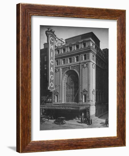 Front elevation, the Chicago Theatre, Chicago, Illinois, 1925-null-Framed Photographic Print