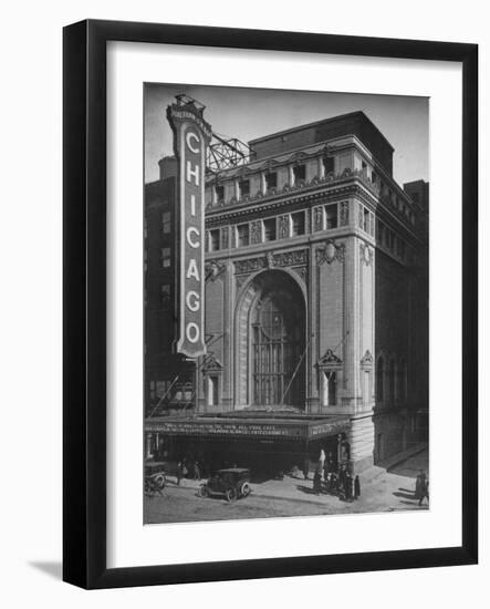 Front elevation, the Chicago Theatre, Chicago, Illinois, 1925-null-Framed Photographic Print