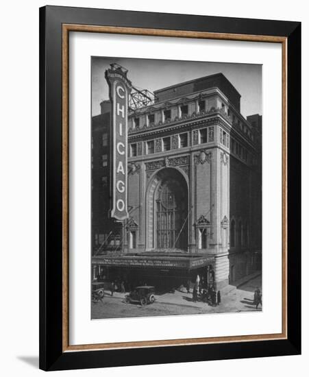 Front elevation, the Chicago Theatre, Chicago, Illinois, 1925-null-Framed Photographic Print