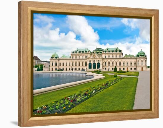 Front Facade of Schloss Schonbrunn Palace, Vienna, Wein, Austria-Miva Stock-Framed Premier Image Canvas