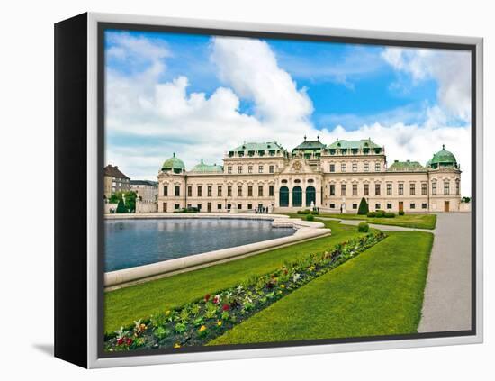 Front Facade of Schloss Schonbrunn Palace, Vienna, Wein, Austria-Miva Stock-Framed Premier Image Canvas