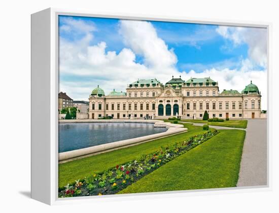 Front Facade of Schloss Schonbrunn Palace, Vienna, Wein, Austria-Miva Stock-Framed Premier Image Canvas