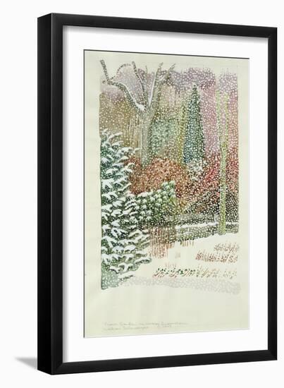 Front Garden in Heavy Snowstorm-Lillian Delevoryas-Framed Giclee Print