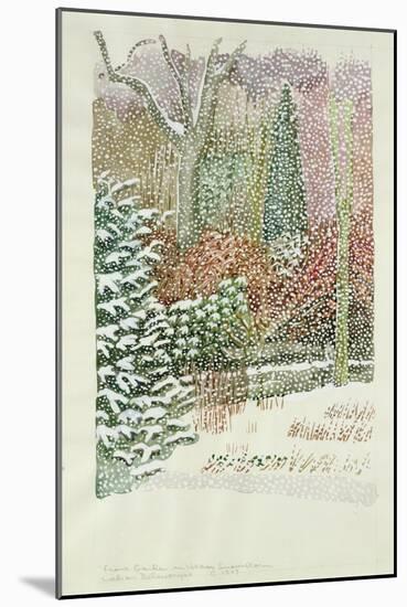 Front Garden in Heavy Snowstorm-Lillian Delevoryas-Mounted Giclee Print